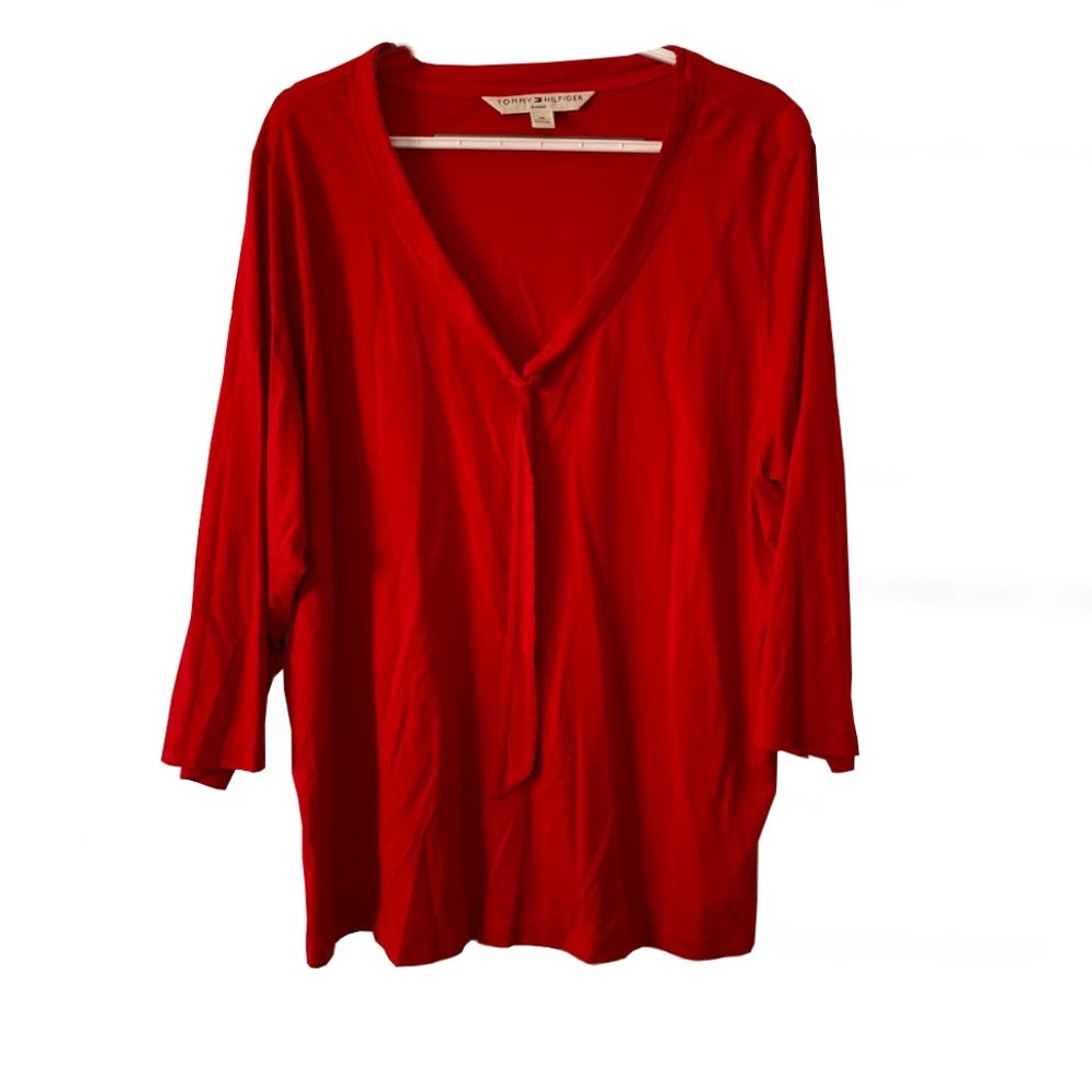 Tommy Hilfiger 3X Woman's Red Long Sleeve Shirt